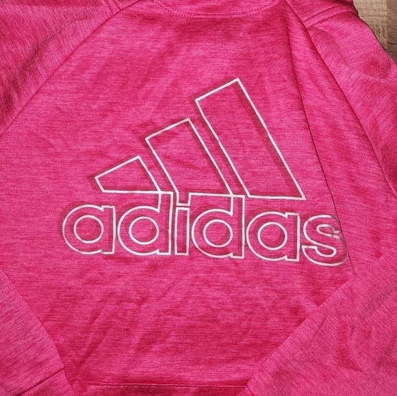 ADIDAS Hot Pink Hoodie with White Adidas Logo Size Large. - Picture 2 of 3